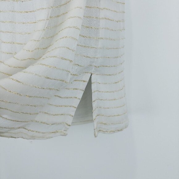 Amuse Society NWT Sunset Dreams Mini Shift Dress Womens S‎ Cream Metallic Beach - Picture 8 of 13